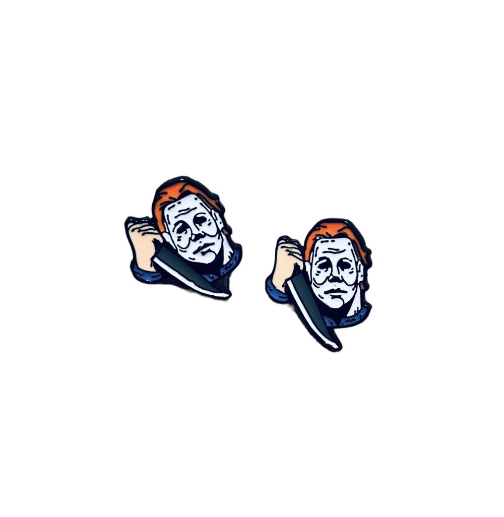Halloween Michael Myers 90's Horror Movie Enamel Alloy Stud Earrings